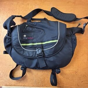 Sherpani Black Green diaper shoulder crossbody bag.